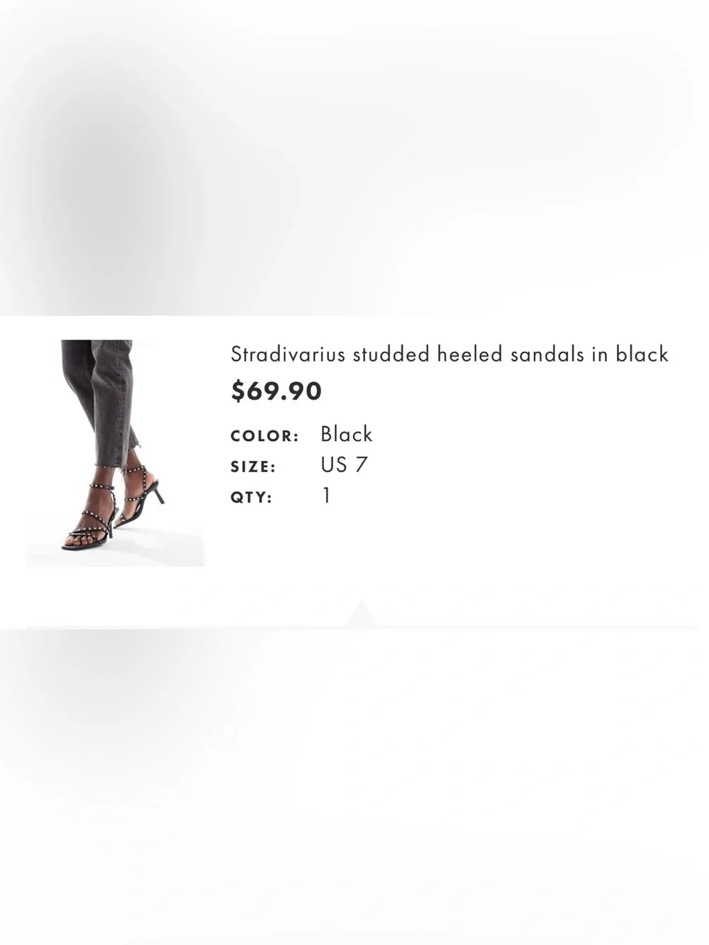 Stradivarius black studded strappy heeled sandals, sz 38 (US 7)